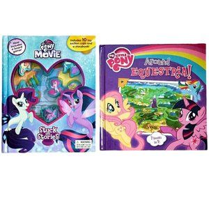 My Little Pony Lot: Stuck on Stories Game & Book + Around Equestria 7 in 1 Book